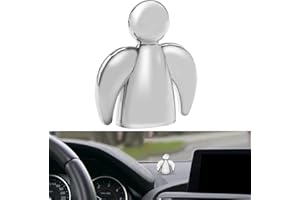 Anwlki Angelo custode per auto, magneti, ornamenti portafortuna, regalo per automobilista, santo patrono con magnete e 3 adesivi su entrambi i lati, 1 pezzo di ferro (argento chiaro)