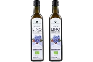 PLANETA HUERTO BONSÁI PLANETA HUERTO | Pack 2x Aceite de Lino Ecológico Prensado en Frío 500 ml, Fuente Natural de Omega 3 y Omega 6, 100% Puro, Sin Aditivos - Aceite de Lino Ideal para Ensaladas, Batidos y Dietas Veganas