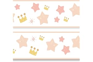 YABADUU Bordo adesivo da parete, 15 cm x 200 cm, per cameretta dei bambini, per bambini, ragazze, ragazzi Y033 (principessa)