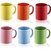 Evanda Large Mug Sets 6 Pieces, 12oz Large Mugs for Coffee, Tea and Hot Drinks, Dishwasher Safe (Assorted Colors)
