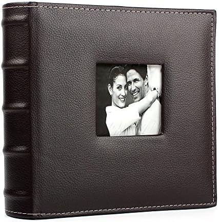 Bigtreestock 6 x 4 Inch 200 Photos PU Leather Slipin Photo Album Brow Vintage with Memo Area