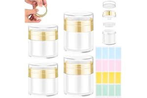 Zeuwets 4 Pcs Airless Pump Crema Dispensador, 15ml 30ml Tarros con Bomba Sin Aire, Vacío Botes Rellenables Cosmetic Cream Jar, Portátil Tarros de Maquillaje, Container Botellas Recargable para Viaje