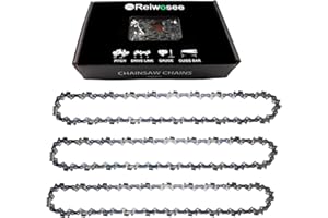 REIWOSEE Cadena De Motosierra Para Recargable Mini Motosierra 8 Pulgadas 3PCS, Paso De La Cadena 1/4", Calibre De La Cadena 0.043” (1.1 mm), Número De Eslabones 48dl, Longitud De Corte De La Motosierra 20 cm