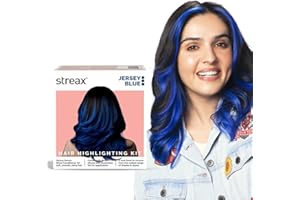 Streax Hair Colour Highlight Kit | Blue Hair Colour, Jersey Blue - Pack of 1 I Enriched with Walnut & Argan Oil I Hair Colour for Women | Rich, vibrant, Easy to use, DIY Application