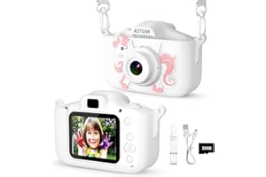 ASTGMI Kinder Kamera, 2.0”Display Digitalkamera Kinder,Geschenke für 3 4 5 6 8 7 9 10 11 Jahre Jungen und mädchen, 1080P HD Anti-Drop Fotoapparat Kinder für Geburtstagsgeschenk Weihnachten Spielzeug