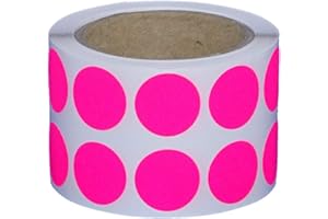 SIMHOA Markierungspunkte/Klebepunkte auf Rolle - Ø 20 mm - 1.000 Stück (Leuchtpink)