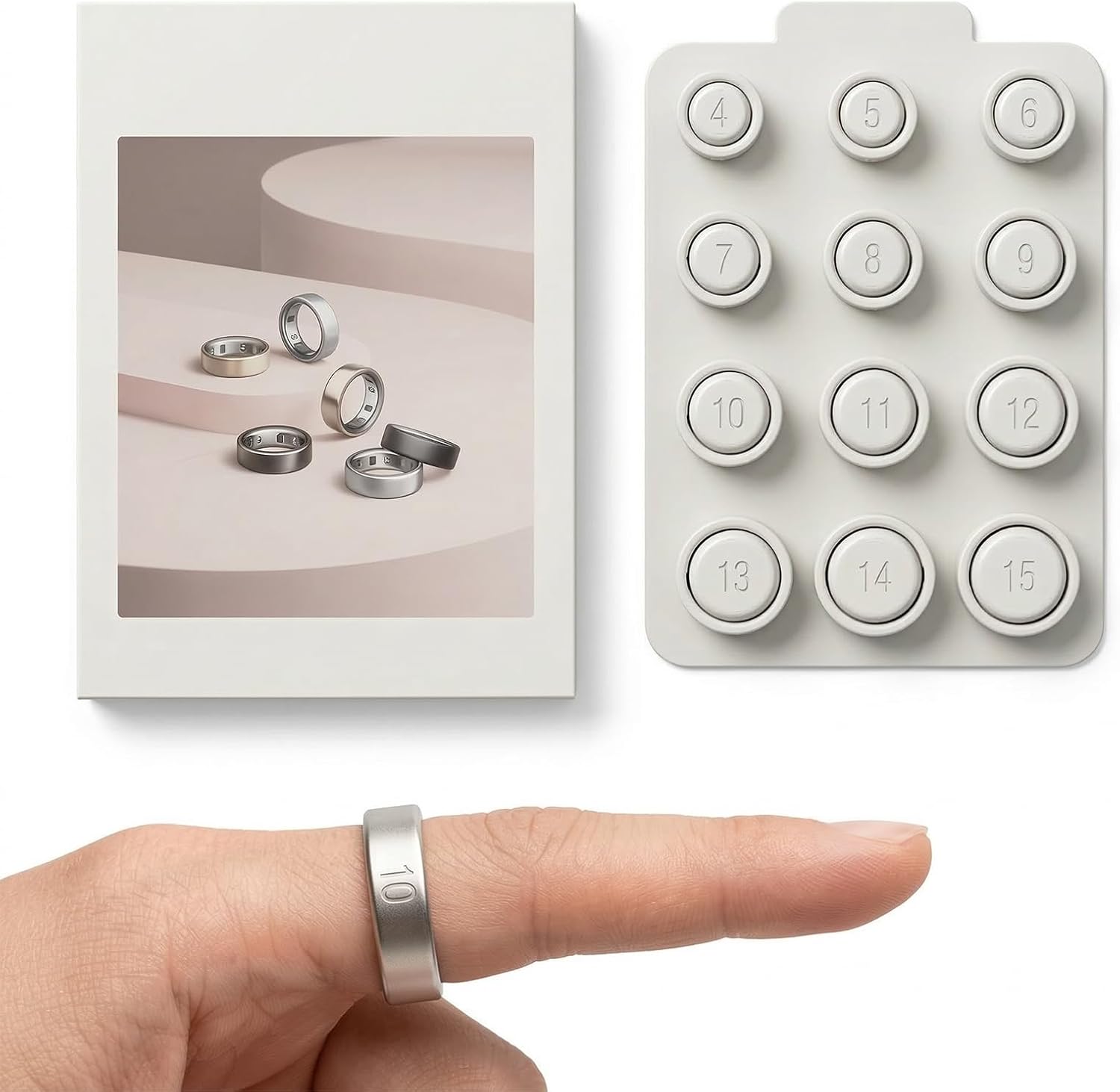 BLPRKOT Kit de Tallaje Compatible con Oura Ring 4 | Averigua tu Talla Ideal | Para Anillos Inteligentes