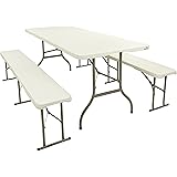 MaxxGarden - Set di mbilili dat Giardino - 2 panche e 1 Tavolo da Birra - tavolo pieghevole - tavolo campeggio pieghevole - i