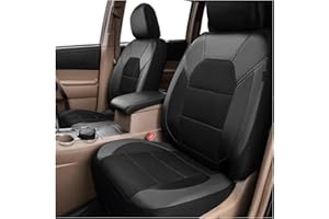 JNNJ 4 Pièces Ensemble Complet Housses Siège Voiture Universelles, Housses De Siège Avant en Maille, Ensembles Housses De Siège Avant en Cuir, pour La Plupart des Camionnettes, Voiture(Noir)