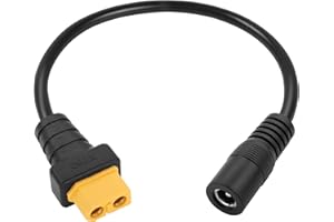 YAODHAOD XT60 przedłużacz wtyczki 12AWG 50 cm przewód silikonowy, złącze XT60 do baterii RC Lipo, DIY część zamienna pilot zdalnego sterowania części do zabawek (1 szt., XT60 do DC5525 F 30 cm 14AWG)