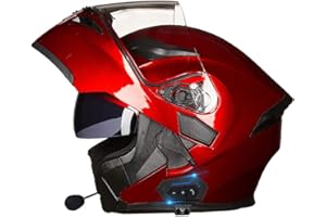 DYOYO Bluetooth Integrated Modular Flip up Front Motorcycle Helmet Motorbike Crash Modular Helmet With Anti-Fog Dual Visors DOT/ECE Approved Noise Reducation for Men Women 54~63CM