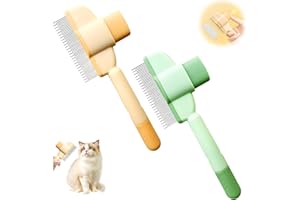 Czerio Flohkamm Für Katzen, Selbstreinigender Flohkamm für Katze und Hund, Kamm zur Entfernung von Tierhaaren, Katzenbürste Kurzhaar von Tierhaaren, Fellpflegebürste (gemischtes paket)
