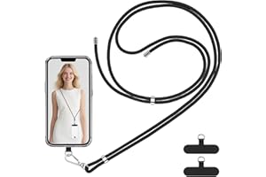 VynyQoo Phone Lanyard Adjustable 80cm, Phone Strap Anti Theft, Crossbody or Neck Lanyard