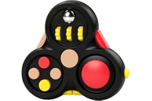 Jagowa Fidget Pad - 11 Function Toy for Stress and Anxiety Relief - Perfect Game for ADHD, ADD (Black)