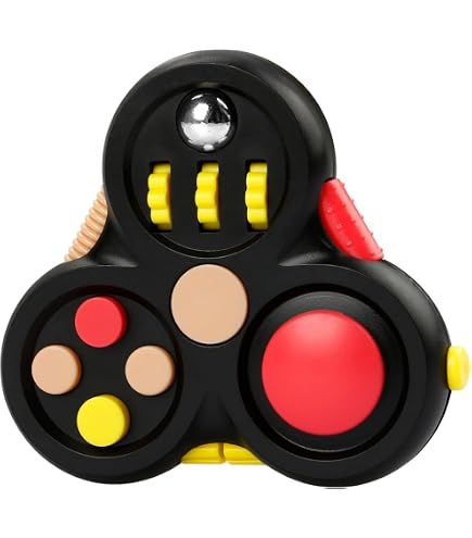 Fidget Pad De 8 Funciones Con Diseño De Mando Retro – Juguete Reductor De Estrés Para Adultos Y Niños Con TDAH O Autismo, Incluye 9 Acciones: Giro, Clic, Balanceo, Interruptor Y Más
