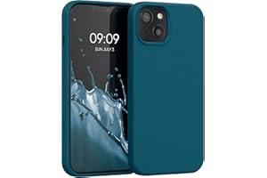 kwmobile Carcasa Compatible con Apple iPhone 13 Funda - Case TPU y Silicona antigolpes - Apto Carga inalámbrica - petróleo Mate
