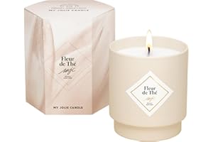 MY JOLIE CANDLE - Bougie Parfumée Fleur de Thé - Cadeau Femme Maman Ado - Cire 100% Naturelle Végétale - Parfum Français - Mèche Coton - Combustion 45h