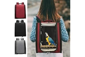 Alacritua Zaino per Porta Uccelli Trasportino per pappagalli per Animali Domestici Borsa da Viaggio per Uccelli Zaino Trasparente Space Capsule Escursione a 360 ° Traspirante con Pesce persico