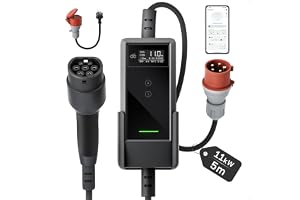 dé Mobil Wallbox 11 kW laddstation med app [5,5 m|3-fas|6-16 A] Laddkabel CEE 16 A till Typ 2 med justerbar laddeffekt EV Cha