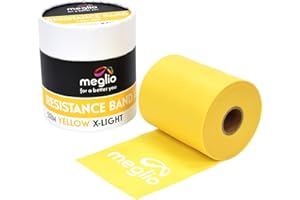 Meglio Resistance Bands Roll - Latex Free Exercise Bands for Building Strength, Pilates Band for Fitness, Flexibility, Physiotherapy, Stretching & Yoga Bands | (23 Meter)