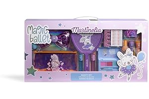 AQUARIUS MARTINELIA Magic Ballet MEGA SCHÖNHEITS Set, Kinder Schminkset, mit Nagellack, Lip Gloss, Lidschattenpalette und Kosmetiktasche