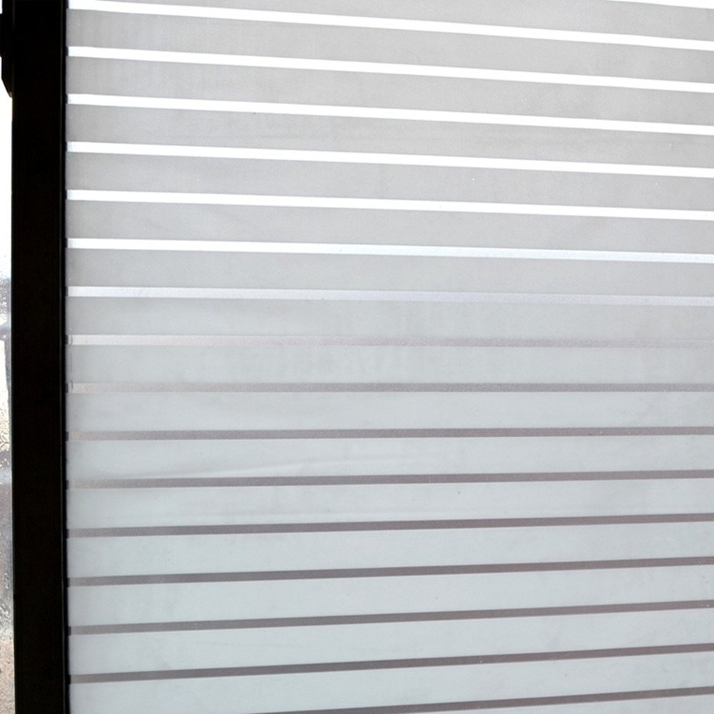 Privacy Window Film ConcusT Static Cling Vinyl Premium Frosted Stripes