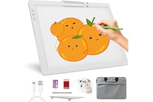 TSOCOS Bloc lumineux A4 rechargeable – Boîte lumineuse de traçage avec sac de transport, intensité variable en continu à 6 niveaux de luminosité, planche lumineuse pour peinture diamant, alimentation par