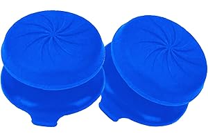TEUVO Thumb Grip per PS4 e per PS5, 2 Pezzi Blu Silicone Thumbsticks Copri Analogici Thumbsticks per Migliorare la Precisione di Puntamento e di Controllo