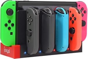 Caricabatterie FASTSNAIL compatibile con Nintendo Switch Joy-con, base per stazione di ricarica Dock compatibile con Switch Joy-con con indicatore di carica