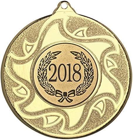 2" Sunshine Medal in Gold, Silver or Bronze in Medal Case Free Engraving on Stand + Ribbon (BRONZE M13B)