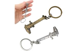 TEOZBLU 2 piezas Mini calibrador Vernier, llavero de calibre Mini Vernier de aluminio de precisión, pie de rey digital, calibre