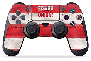 Skin kompatibel mit Sony Playstation 4 Slim Controller Folie Sticker 1. FC Union Berlin Offizielles Lizenzprodukt Eisern