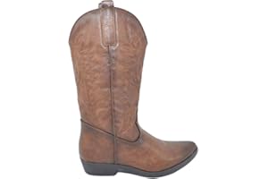 Malu Shoes Stivali donna camperos texani stile western neri con fantasia laser su pelle tinta unita altezza polpaccio