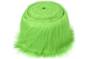 COACOM Sofisticata Pelliccia Seta Artigianale Verde, Tessuto Decorativo, Adatta per Vestiti, Calze, Bambole, Alberi di Natale