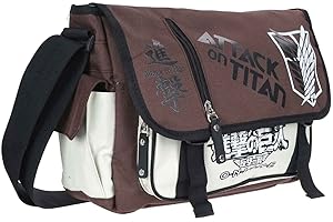 COSPLAYSTUDIO Bolsa Attack on Titan en diseño de equipo de reconocimiento | Bolso bandolera compacto | Marrón - Blanco, marrón, talla única