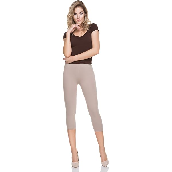 Legging Court Taille Haute Femme - Pantacourt Sport Été Élastique, Confection Polyester, Taille S-6XL