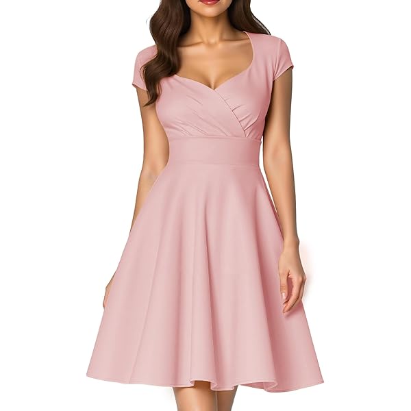 Pretty Kitty Fashion Red Black Flock Cap Sleeve 50s Swing Dress :  Amazon.co.uk: Fashion