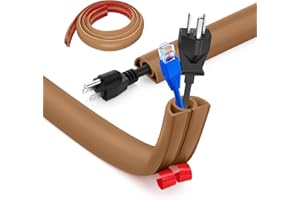 BUERPINKING Canalina Passacavi Calpestabile, 1m X 2cm Canaline Passacavi Da Muro, Copricavi Pavimento, Cache Cable Pavimento, Canalina Passacavi Adesiva Flessibile, Passacavi Pavimento Per Tutti I Cavi (Marrone)