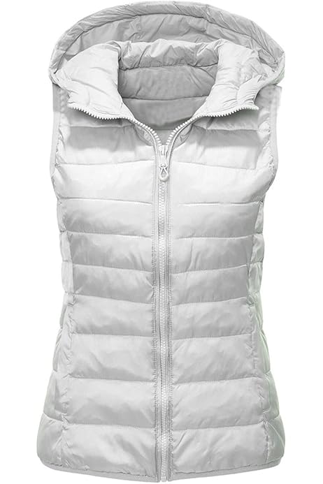Fuinloth Manteaux Polaire Sans Manche Femme, Chaud Léger Gilet Veste avec Poches Zippées Marine L
