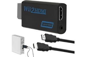 EVNFTUU Wii Hdmi Adapter,Wii To Hdmi Adapter For 1080P/720P HD Video Audio Output With 3.5mm Audio Jack, Compatible With All Wii Display Modes (BLACK)