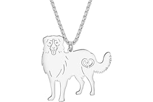 YAYAKO Edelstahl Golden Retriever Hund Halskette Kette Anhänger 18K Gold Halskette Hund Geschenke für Hundeliebhaber Frauen Mädchen