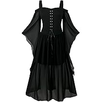Hexenkostüm Damen Gothic Kleid Mit Korsett - Barock Vampir Kostüm Mittelalter