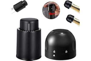 LUCYSTUDIO Vakuum Weinverschluss Sektflaschenverschluß 2-in-1 Wiederverwendbare Sektverschluss Weinstopper mit Markierter Zeit Flaschenverschluss Champagner Stopfen Weinflaschenverschluss für Wein Zuhause Party