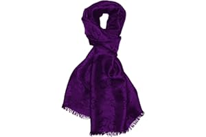 Lorenzo Cana Schal gewebt in Damastwebung florales Paisleymuster aus Viskose mit Seide 55 cm x 190 cm