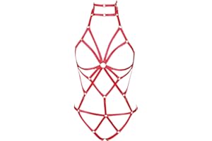 BBOHSS Sujetador de arnés Corporal para Mujer, cinturón de Liga Punk, Suave, Hueco, Baile, Fiesta gótica, Accesorios Ajustables