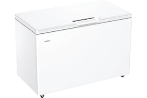 Haier Series 7 Freestanding Chest Freezer, 418L Capacity, E Class, Extreme Cold Shield, Fast Freeze Technology, Antibacterial & Anti-Mould Gasket, LED Light, White, 132x75x84.5 cm - HCE420EK