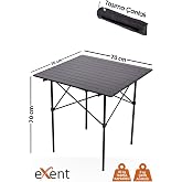 Exent FULL-Al&uuml;minyum kamp masası, piknik masası-Yanmaz-Kırılmaz-&Ccedil;OK HAFİF-70 CM