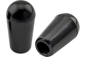 Musiclily Pro Métrique Fileté Embouts Boutons Plastique Sélecteur Toggle 3 Position LP pour Epiphone Les Paul Guitare, Noir (Set de 2)