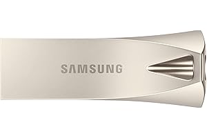 Samsung Clé USB BAR Plus de Type A, 128 Go, 400 Mo/s en lecture, 110 Mo/s en écriture, Clé USB 3.1, résistante aux chocs, champagne argenté, ‎ MUF-128BE3/APC