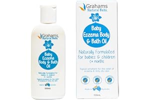 Grahams Natural Baby Eczema Body and Bath Oil - Cradle Cap & Eczema Treatment - Clinically Proven - For Ages 0+ Months to 12 Years (1 x 100 ml)